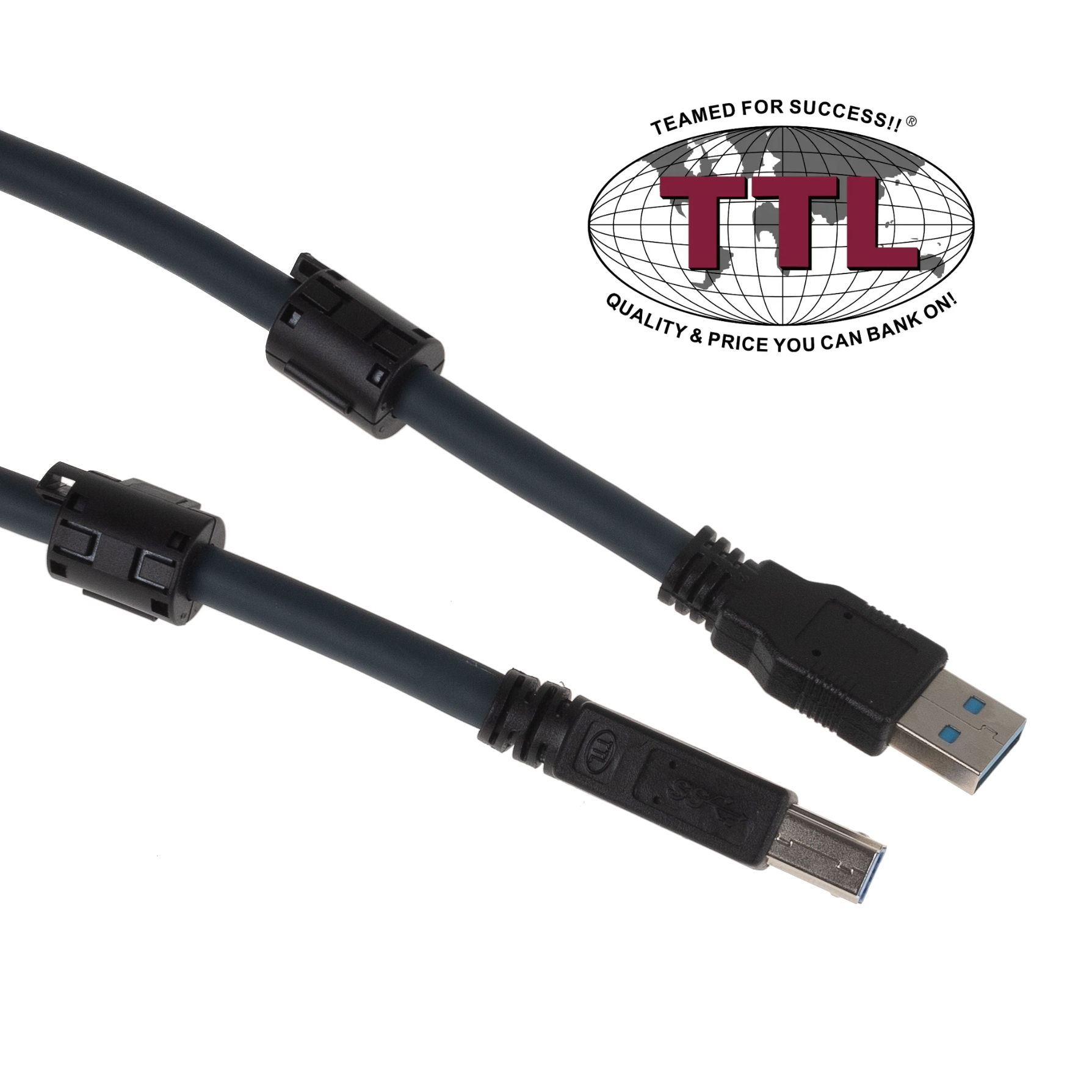 USB 3.0 hochflexibles Industriekabel Qualität PREMIUM+ mit 2 Ferritkernen 2m