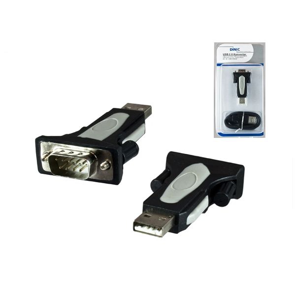 USB-Seriell-Adapter für RS-232 mit FTDI-Chipsatz, inkl. 80cm Kabel