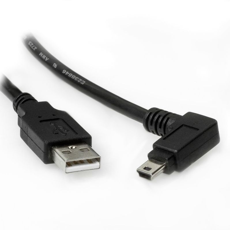 USB 2.0 Kabel mit Mini-B-Stecker WINKEL LINKS 50cm