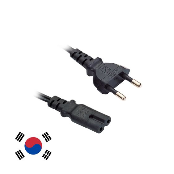 Stromkabel für Korea mit 2-pol. Euro-8-Stecker