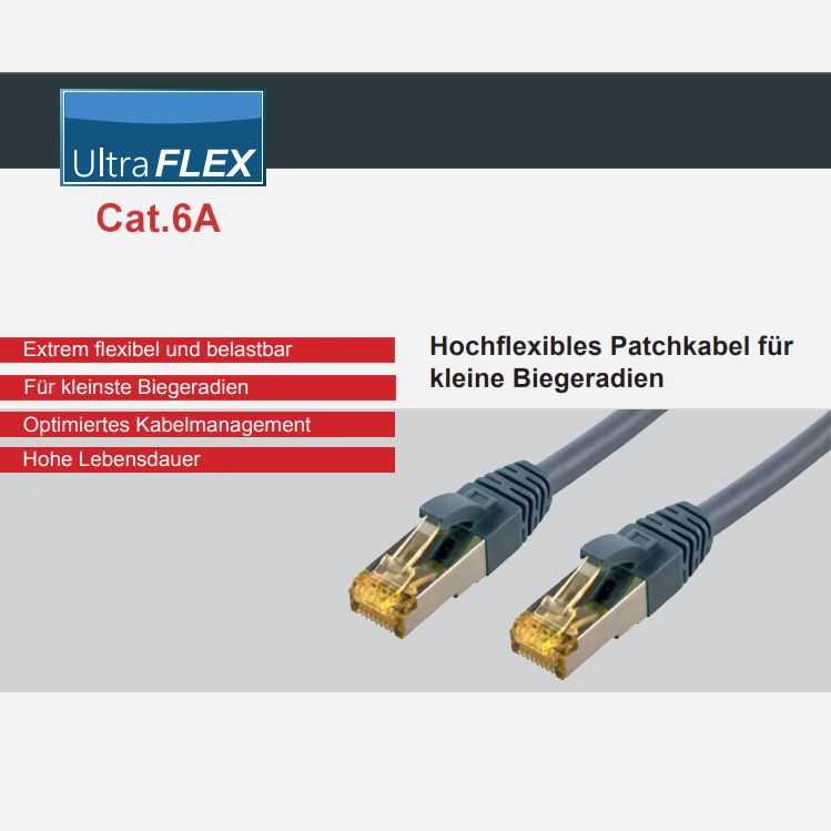 Cat.6a ULTRA FLEX Netzwerkkabel LSZH S/FTP PIMF 2m