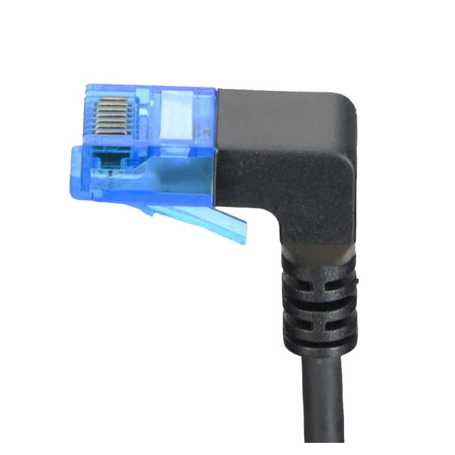 Cat.6A Netzwerkkabel 1x RJ45 abgewinkelt NACH OBEN, 1m