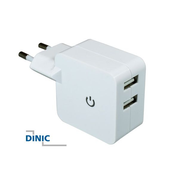 Steckernetzteil mit 2x USB-A-Port 5V 2400mA weiss Steckernetzteil mit 2x USB-A-Port 5V 2400mA weiss