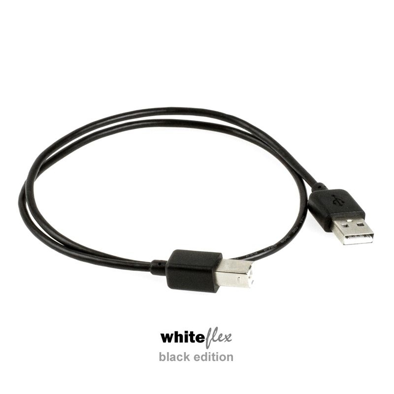 WHITEFLEX Black Edition USB 2.0 Kabel schwarz + flexibel 60cm