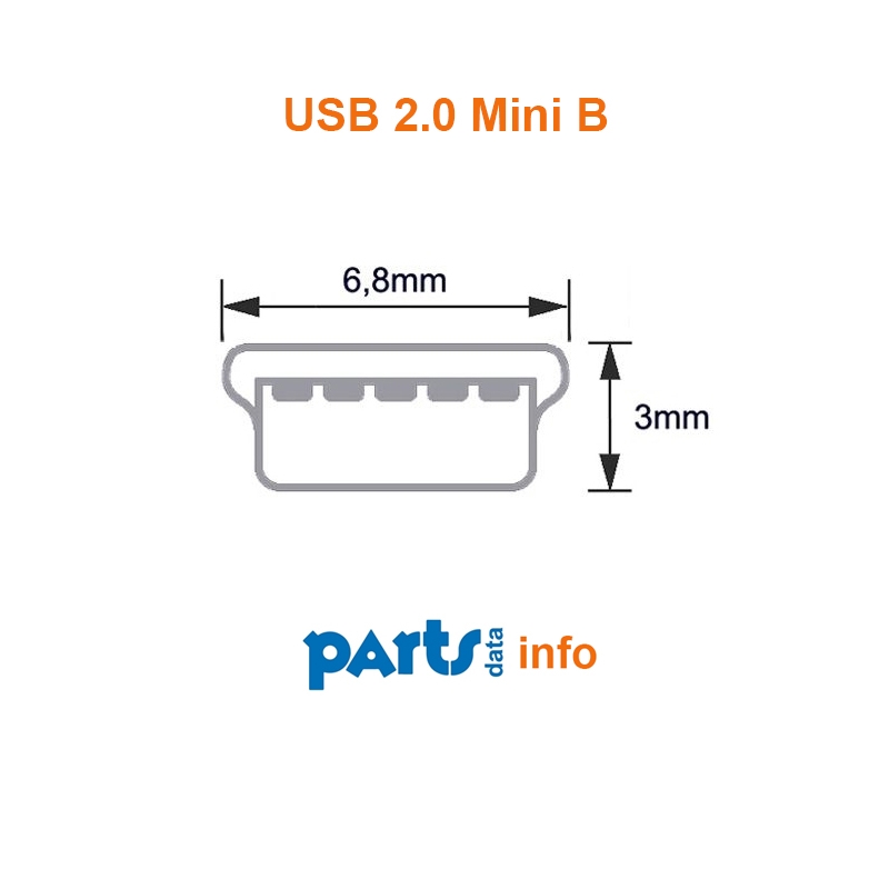 USB 2.0 Adapterkabel mit B-Buchse auf Mini-B-Stecker, 35cm