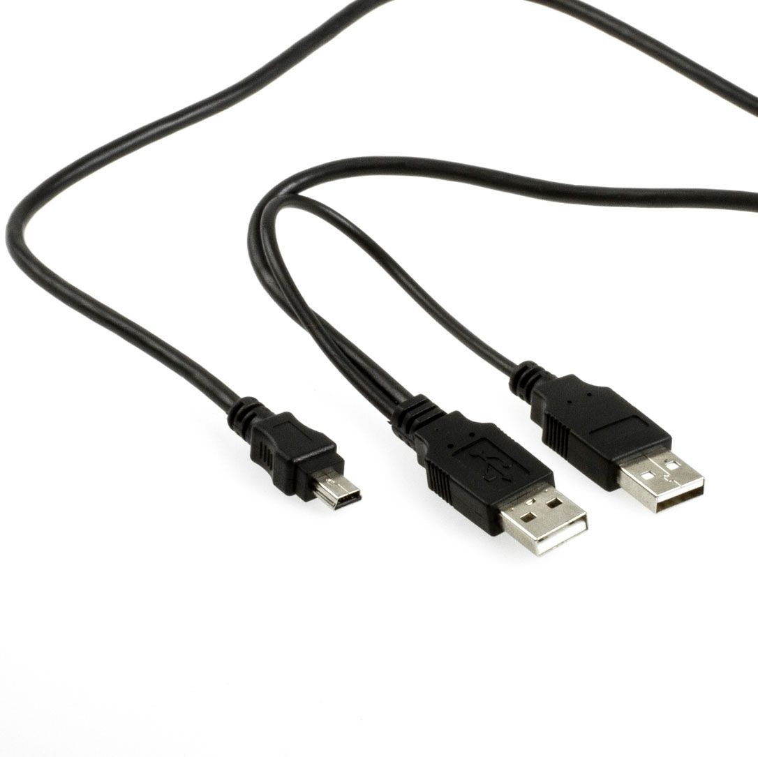 USB-DUAL-Stromversorgungskabel 1A Mini B 180cm