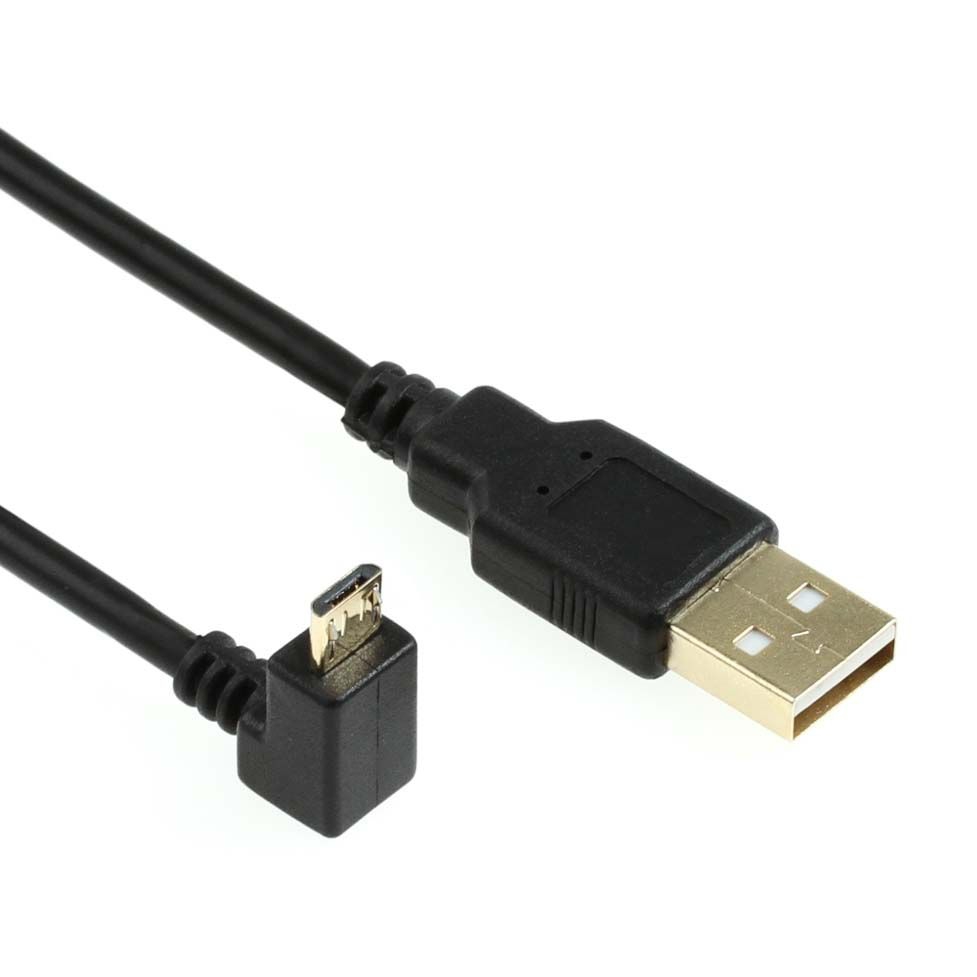 Abgewinkeltes MICRO-USB-Kabel: A-Stecker auf Micro-B 90° WINKEL NACH OBEN 1m