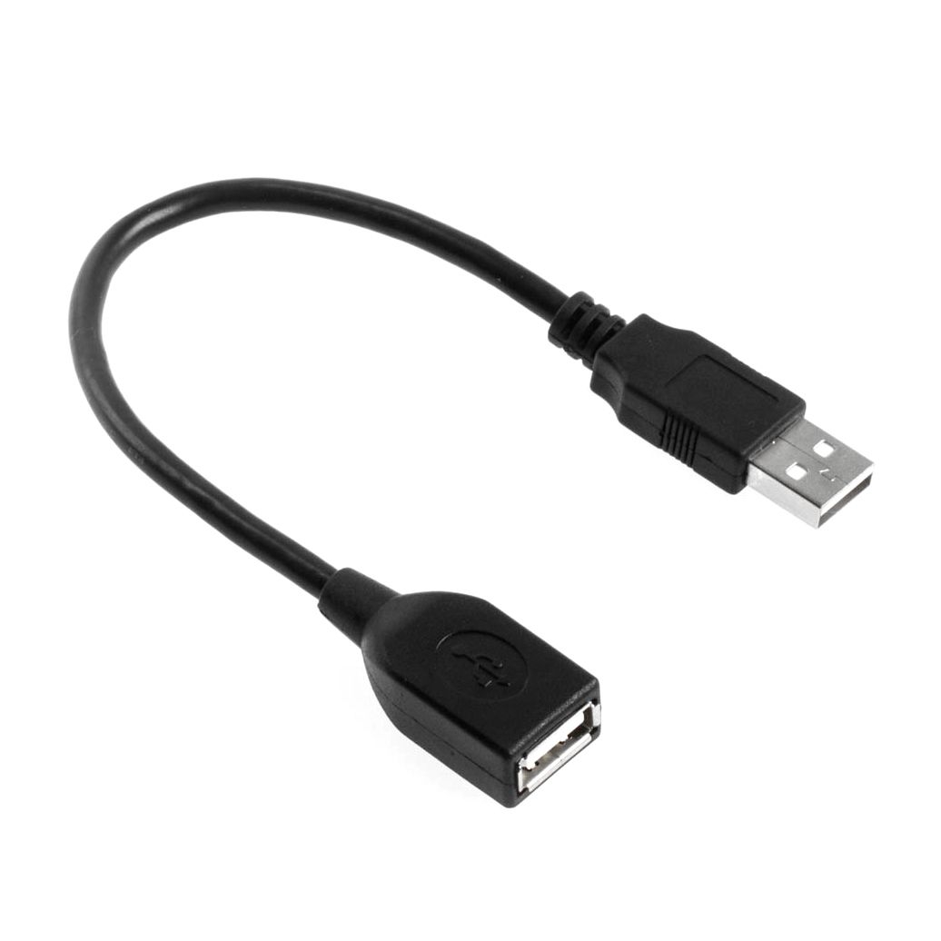 Kurze USB-Verlängerung Am Aw ca. 20cm Gesamtlänge SCHWARZ