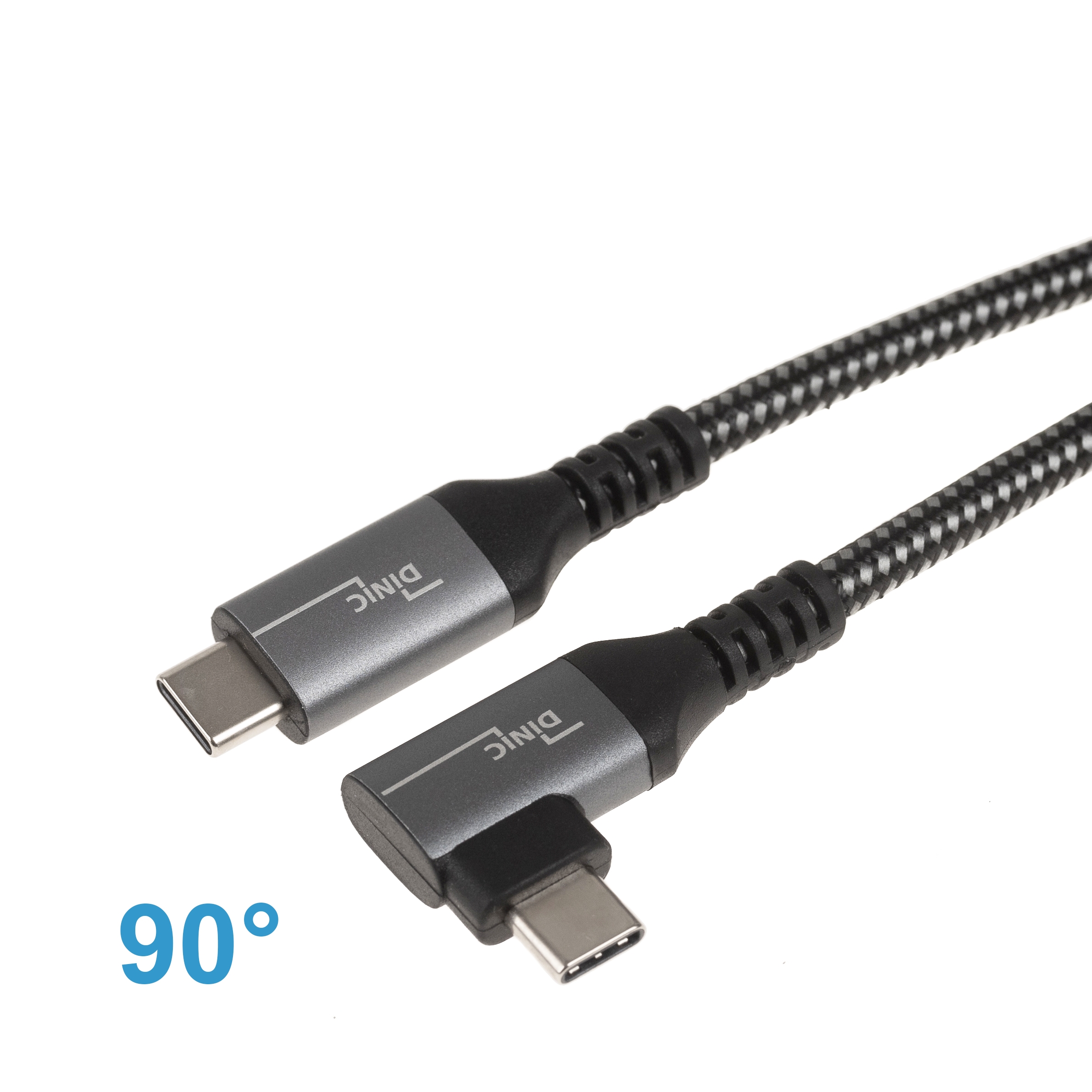 USB 4.0 Kabel, 1x Type-C™ Stecker 90° gewinkelt, 40 Gbps, 240 Watt, 8K, 1m