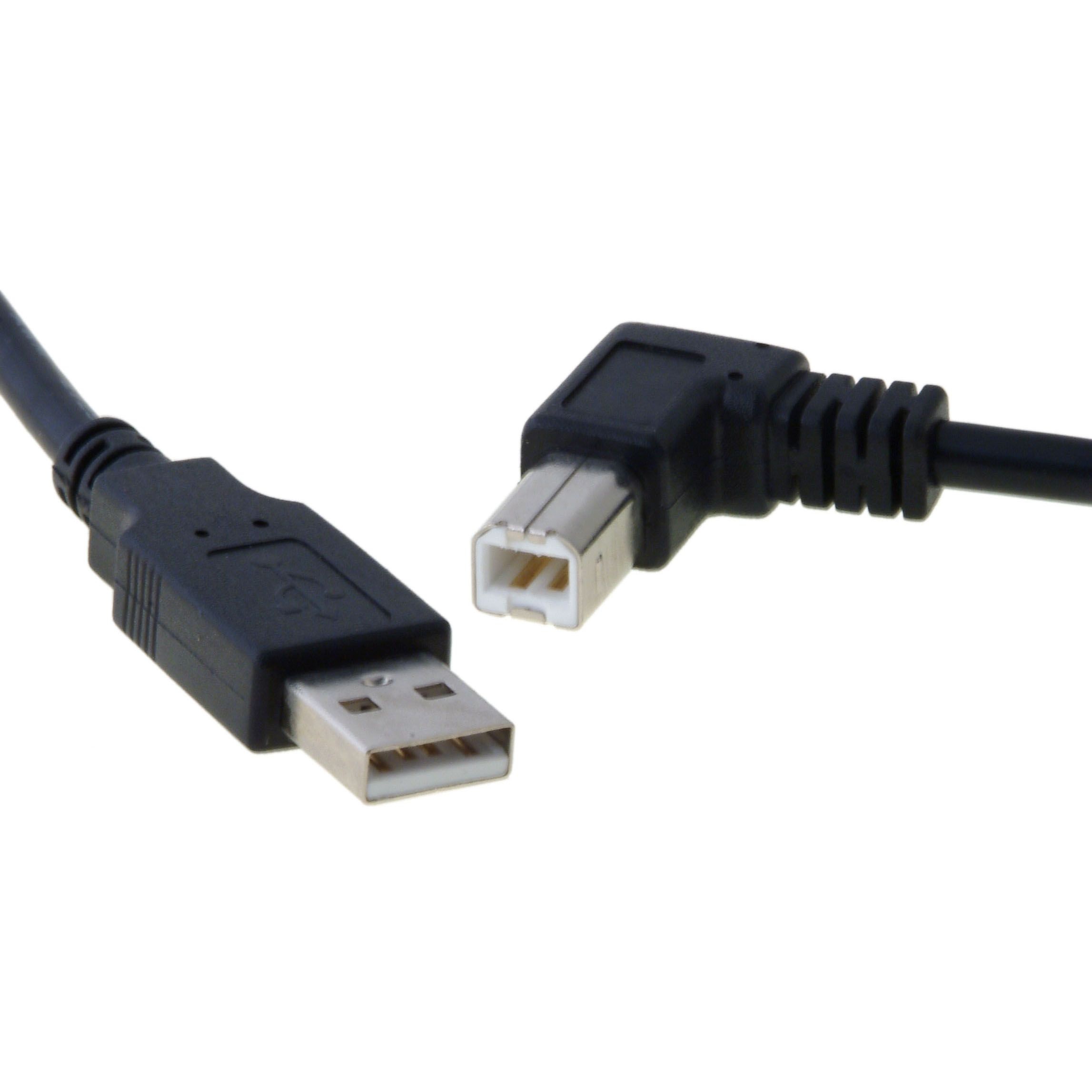 USB 2.0 Kabel Stecker B abgewinkelt LINKS 1m