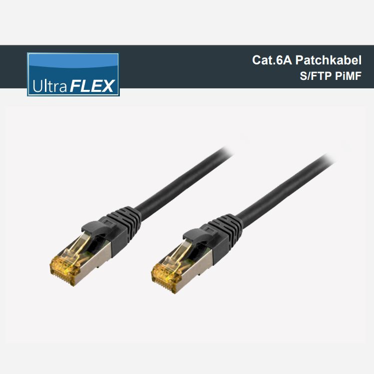 Cat.6a ULTRA FLEX Netzwerkkabel LSZH S/FTP flexibel schwarz 150cm