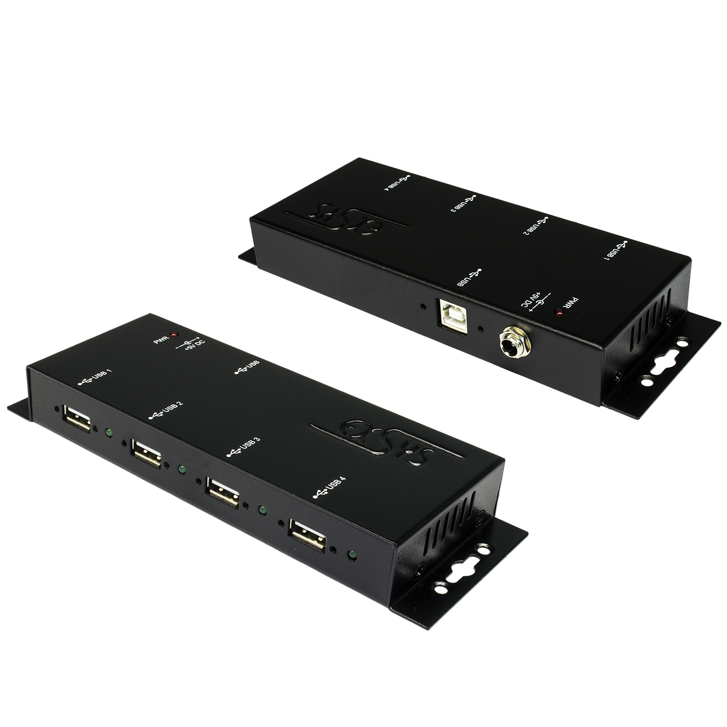 USB 2.0 Hub 4 Ports Industrieversion Metallgehäuse, inkl. Netzteil, EXSYS