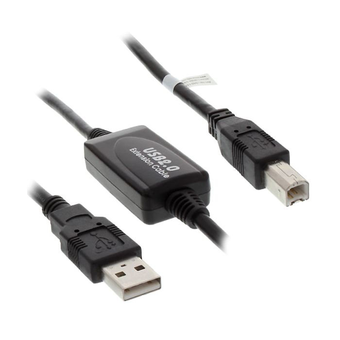 USB 2.0 Kabel AB aktiv mit Repeater BOOSTER 10m