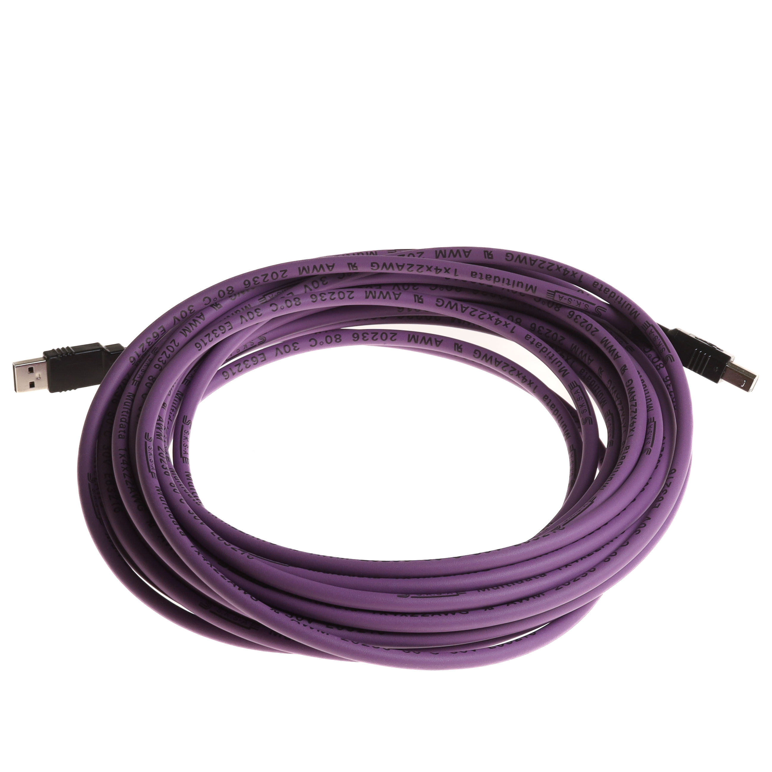 USB 2.0 Kabel PUR für Industrie u. Schleppkette, Typ A auf B, 12m