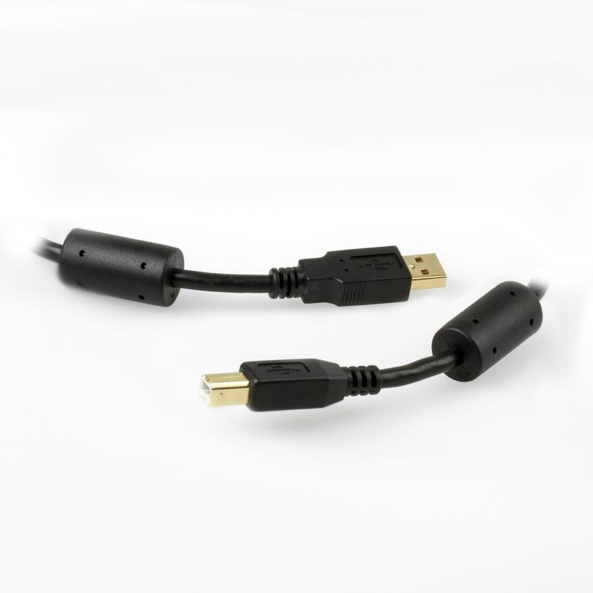 USB 2.0 Kabel mit 2 Ferritkernen in PREMIUM+ Industriequalität 1m