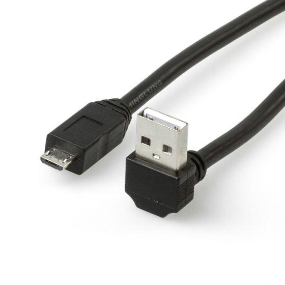 USB-Kabel A gewinkelt an Micro B gerade 150cm