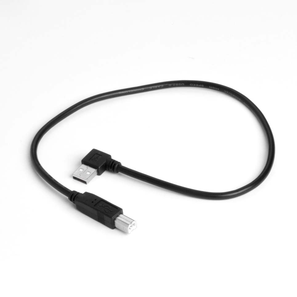 Kurzes USB 2.0 Kabel AB, Stecker A abgewinkelt RECHTS, 50cm
