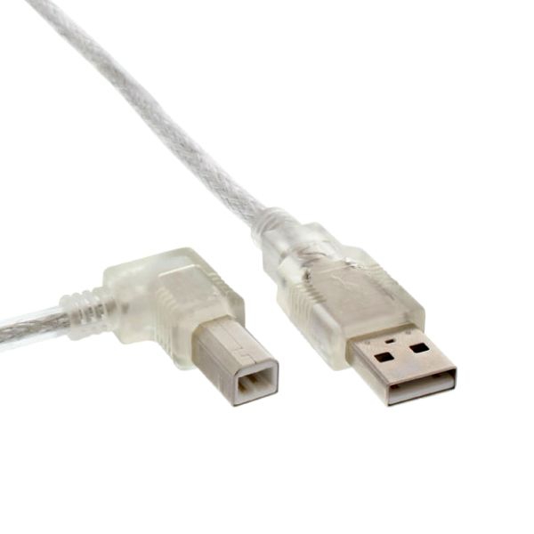 USB-Kabel Stecker A gerade auf B 90° gewinkelt RECHTS 50cm