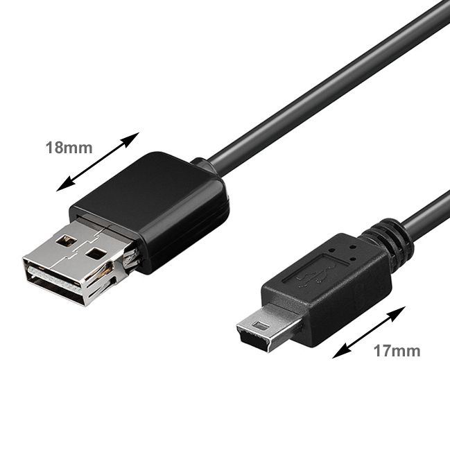 USB-Kabel A an Mini B mit kleinen Steckern 3m