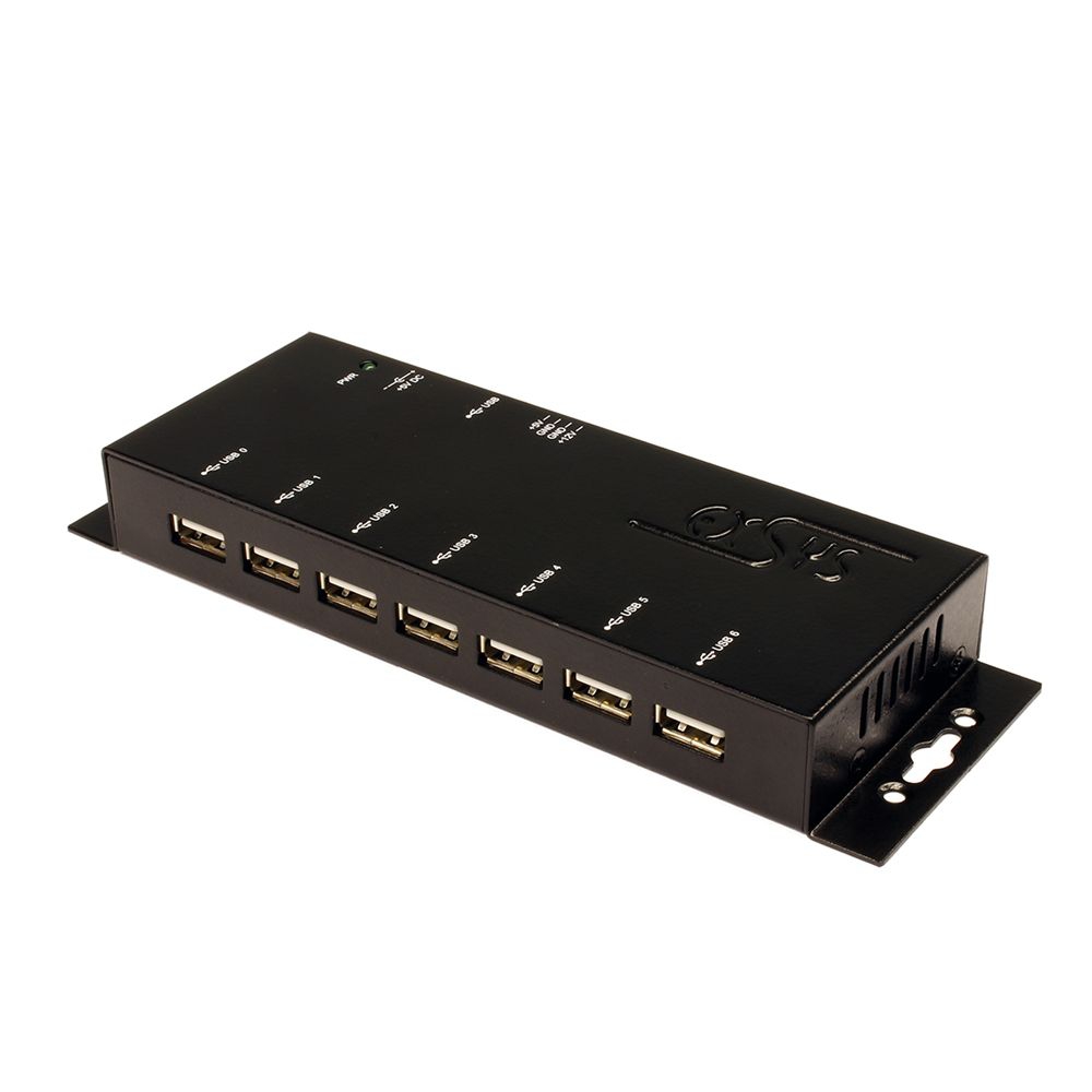 USB 2.0 Hub 7 Ports Industrieversion Metallgehäuse, inkl. Netzteil, EXSYS EX-1178