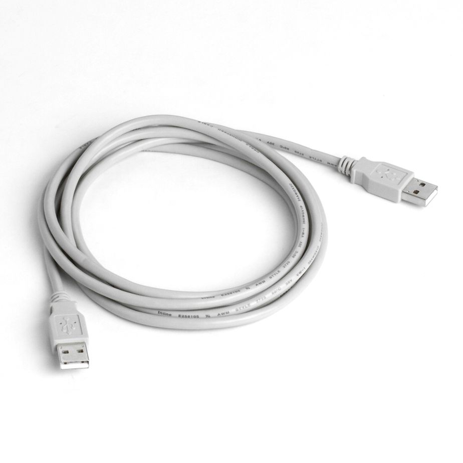 USB 2.0 Spezialkabel mit 2x A Stecker 2m GRAU