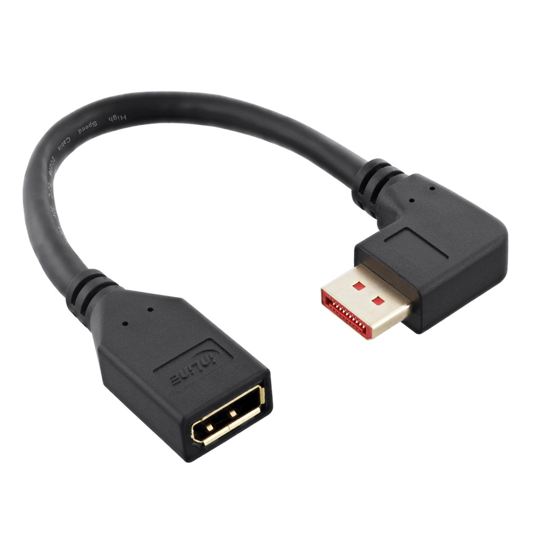 DisplayPort™ Verlängerung, 90° NACH RECHTS abgewinkelter Stecker, 8K4K, 15cm DisplayPort™ Verlängerung, 90° NACH RECHTS abgewinkelter Stecker, 8K4K, 15cm